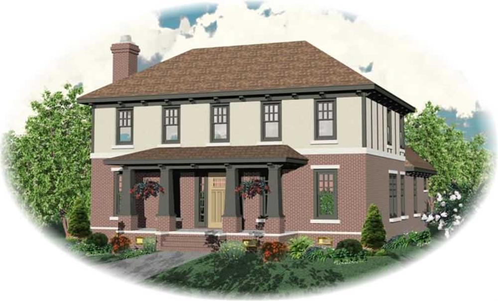 Front view of Craftsman home (ThePlanCollection: House Plan #170-2963)