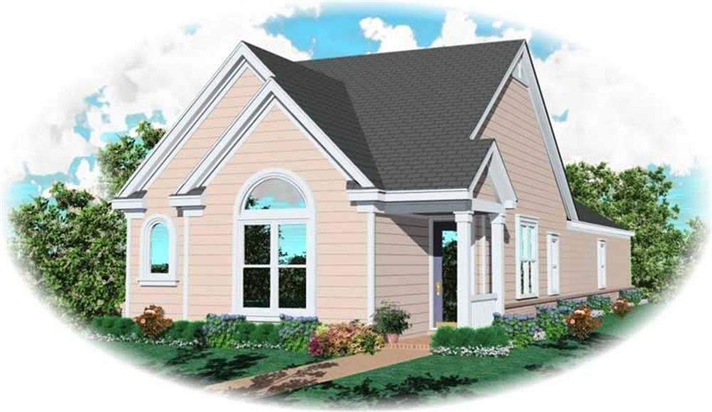 Front view of Small House Plans home (ThePlanCollection: House Plan #170-3006)