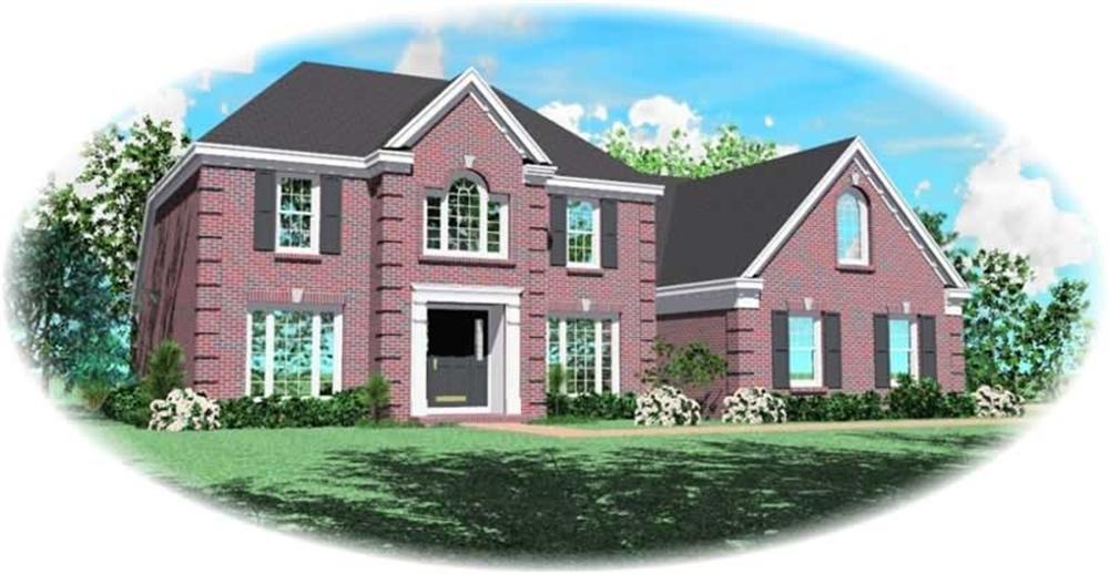 Front view of Traditional home (ThePlanCollection: House Plan #170-3023)