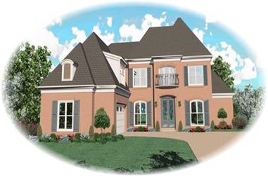 4-Bedroom, 3833 Sq Ft Country House Plan - 170-3144 - Front Exterior