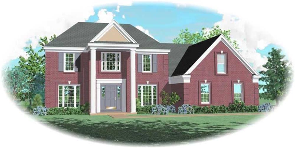Front view of Traditional home (ThePlanCollection: House Plan #170-3164)