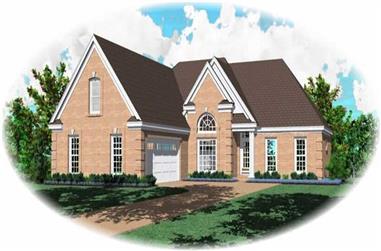 3-Bedroom, 3635 Sq Ft French House Plan - 170-3165 - Front Exterior