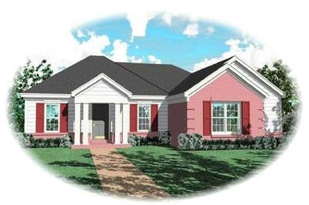 Front view of Contemporary home (ThePlanCollection: House Plan #170-3254)