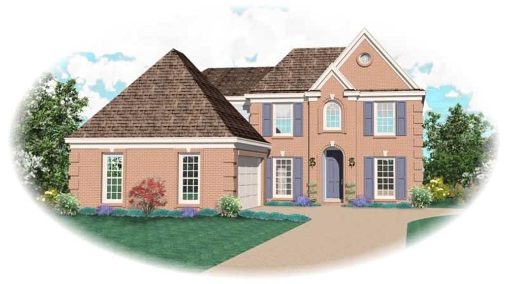 Front view of Traditional home (ThePlanCollection: House Plan #170-3274)