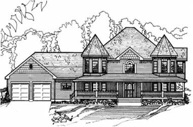 6-Bedroom, 3845 Sq Ft Farmhouse House Plan - 172-1007 - Front Exterior
