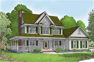 4-Bedroom, 1840 Sq Ft Country Home Plan - 173-1015 - Main Exterior