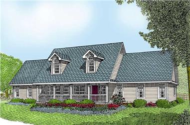 3-Bedroom, 1954 Sq Ft Country Home Plan - 173-1018 - Main Exterior