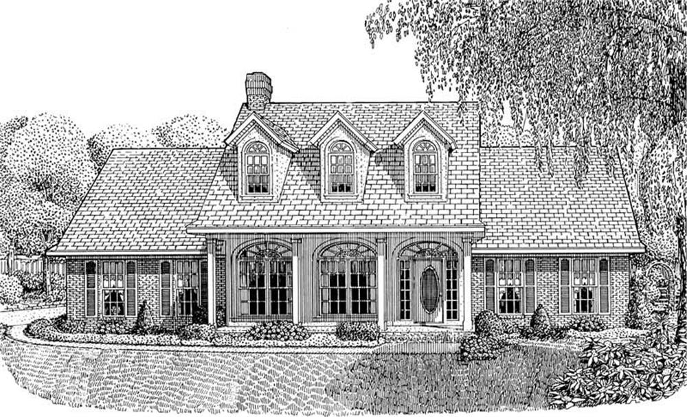 Front elevation of Country home (ThePlanCollection: House Plan #173-1022)