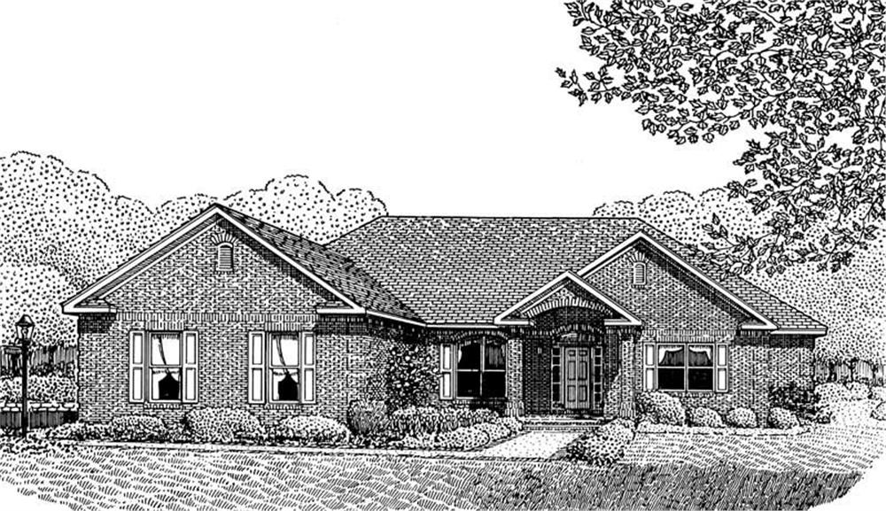 Front elevation of Contemporary home (ThePlanCollection: House Plan #173-1031)