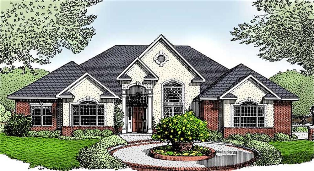 Front elevation of Contemporary home (ThePlanCollection: House Plan #173-1040)