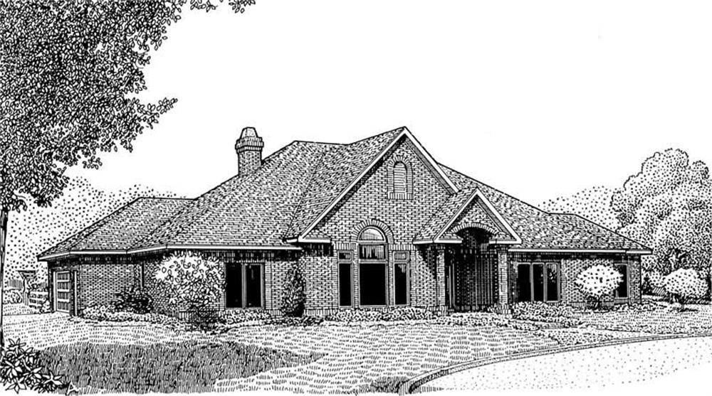 Front elevation of Ranch home (ThePlanCollection: House Plan #173-1041)
