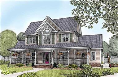 4-Bedroom, 2433 Sq Ft Country House Plan - 173-1046 - Front Exterior