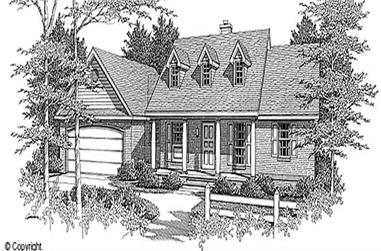 3-Bedroom, 1298 Sq Ft Country House Plan - 174-1031 - Front Exterior