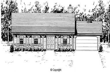 4-Bedroom, 1620 Sq Ft Country House Plan - 174-1033 - Front Exterior