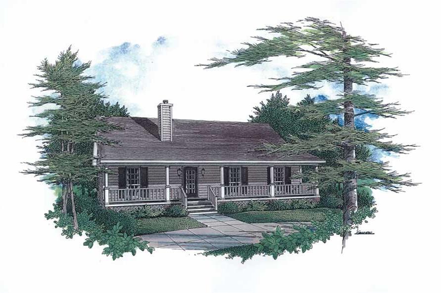 3-Bedroom, 1277 Sq Ft Country Home Plan - 174-1043 - Main Exterior