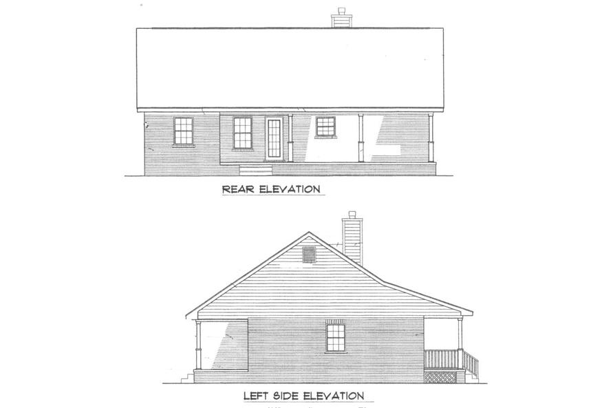 174-1043: Home Plan Rear Elevation
