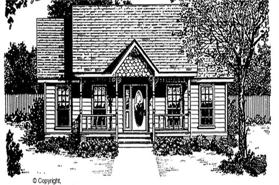 Front elevation of Country home (ThePlanCollection: House Plan #174-1050)