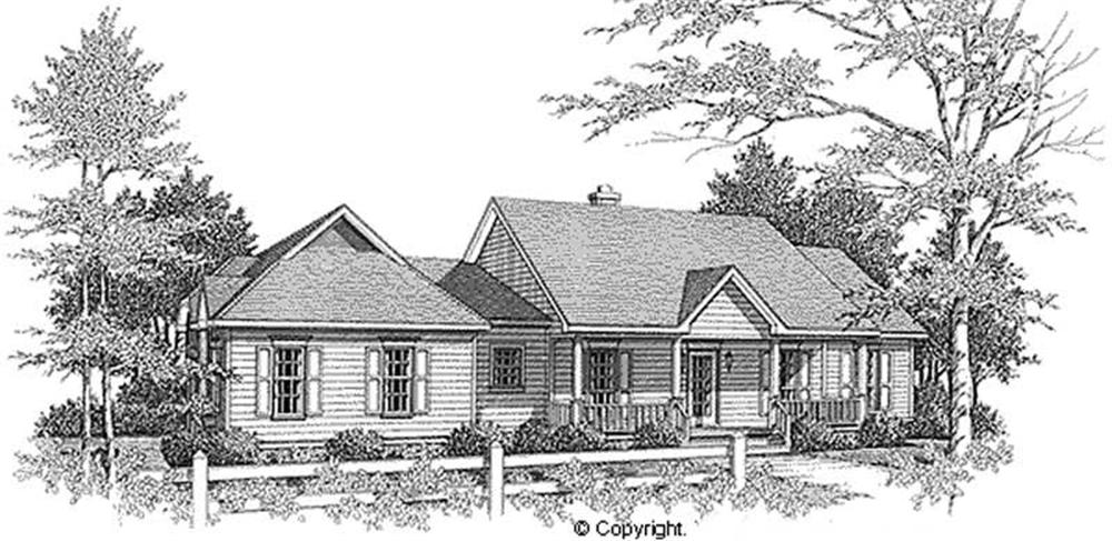 Front elevation of Country home (ThePlanCollection: House Plan #174-1070)