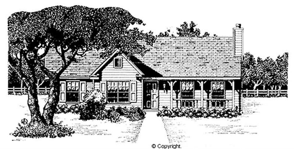 Front elevation of Country home (ThePlanCollection: House Plan #174-1086)