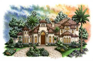 4-Bedroom, 5438 Sq Ft Florida Style House Plan - 175-1012 - Front Exterior