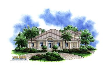 4-Bedroom, 3020 Sq Ft Florida Style Home Plan - 175-1024 - Main Exterior