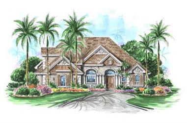 4-Bedroom, 5025 Sq Ft Florida Style House Plan - 175-1029 - Front Exterior