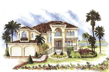4-Bedroom, 3448 Sq Ft Luxury House Plan - 175-1033 - Front Exterior
