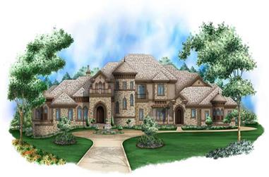 5-Bedroom, 15036 Sq Ft Tuscan House Plan - 175-1039 - Front Exterior