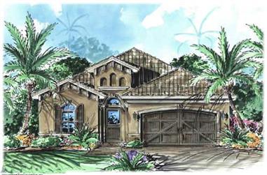 3-Bedroom, 1758 Sq Ft California Style House Plan - 175-1042 - Front Exterior