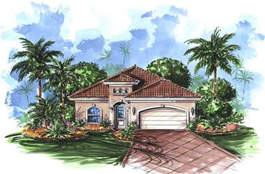3-Bedroom, 2165 Sq Ft Florida Style House Plan - 175-1046 - Front Exterior