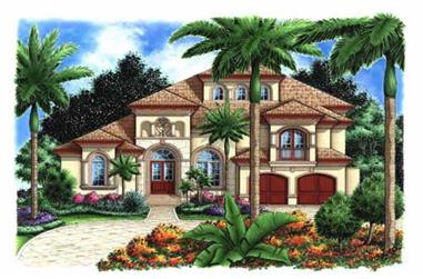5-Bedroom, 4198 Sq Ft Florida Style Home Plan - 175-1052 - Main Exterior