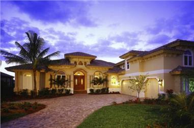 3-Bedroom, 4000 Sq Ft Florida Style House Plan - 175-1071 - Front Exterior