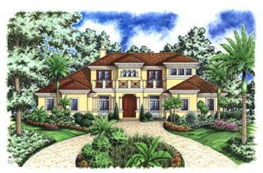 4-Bedroom, 5126 Sq Ft Florida Style Home Plan - 175-1084 - Main Exterior