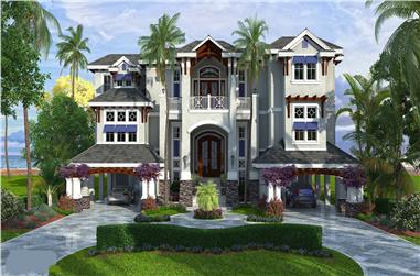 4-Bedroom, 6189 Sq Ft Luxury House Plan - 175-1109 - Front Exterior