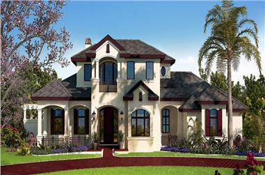 5-Bedroom, 4846 Sq Ft French House Plan - 175-1124 - Front Exterior