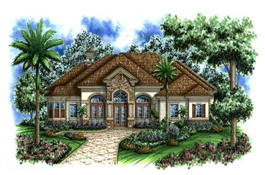 3-Bedroom, 3742 Sq Ft Country House Plan - 175-1146 - Front Exterior