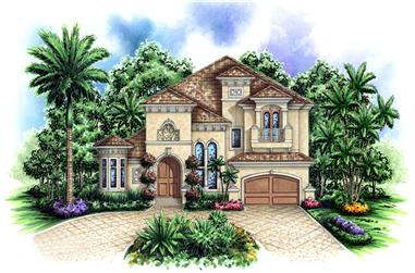 3-Bedroom, 3277 Sq Ft Tuscan House Plan - 175-1152 - Front Exterior