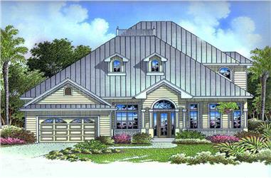 2-Bedroom, 3822 Sq Ft Florida Style Home Plan - 175-1159 - Main Exterior