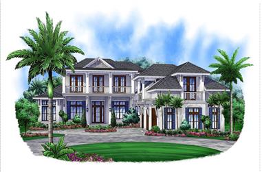 3-Bedroom, 5973 Sq Ft Florida Style Home Plan - 175-1180 - Main Exterior