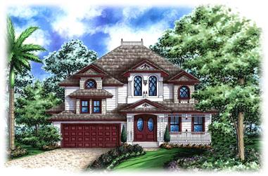 2-Bedroom, 3167 Sq Ft Florida Style House Plan - 175-1223 - Front Exterior