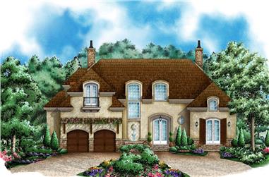 4-Bedroom, 4687 Sq Ft Colonial House Plan - 175-1237 - Front Exterior