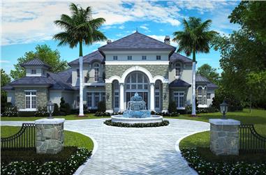 4-Bedroom, 6549 Sq Ft French Home - Plan #175-1254 - Main Exterior