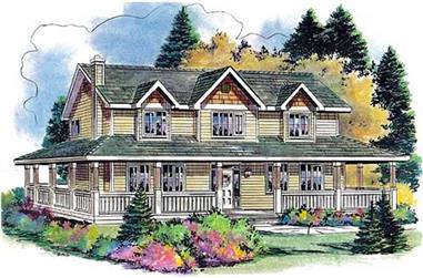 5-Bedroom, 2388 Sq Ft Country Home Plan - 176-1001 - Main Exterior