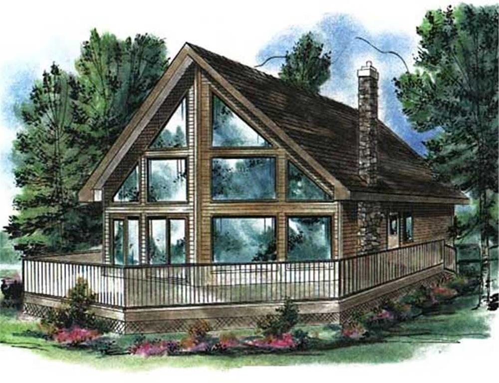 Front elevation of Cabin home (ThePlanCollection: House Plan #176-1003)