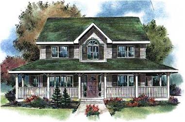 4-Bedroom, 2097 Sq Ft Colonial House Plan - 176-1005 - Front Exterior