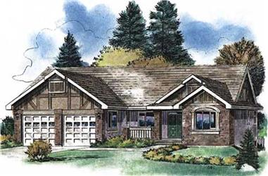 3-Bedroom, 1668 Sq Ft Country Home Plan - 176-1007 - Main Exterior