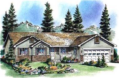 3-Bedroom, 1538 Sq Ft Country Home Plan - 176-1008 - Main Exterior
