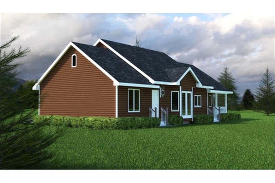Home Plan Rear Elevation of this 3-Bedroom,1412 Sq Ft Plan -176-1012