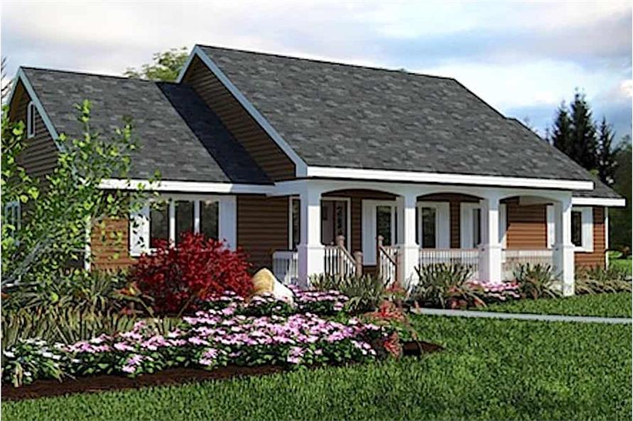 Front View of this 3-Bedroom, 1412 Sq Ft Plan - 176-1012