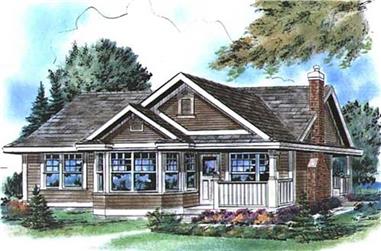 2-Bedroom, 925 Sq Ft Country Home Plan - 176-1015 - Main Exterior